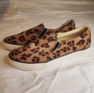 Restricted Leopard Print Slip-On Sneakers Size 7.5